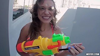 Real Bitch Party - Squirt Gun Lovemaking Party 1 - Sara Luvv