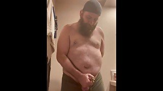 Bearded hung furry hairy bear cumming a ton