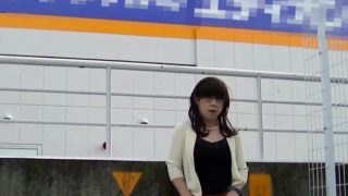 Japanese Crossdresser Outdoor Flashing.