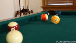 Fat cutie rides a dick on the pool table