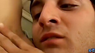 Amateur straight thug looking dude stroking dick in a solo