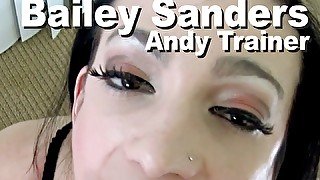 Bailey Saunders & Andy Trainer suck facial swallow