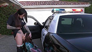 Vanna Bardot and Karma RX in a police themed porn movie