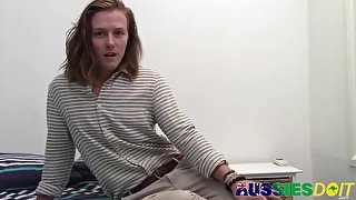 Fresh Young Aussie Jerks Off His Cock