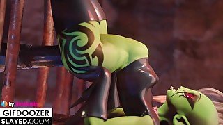 Lord Dominator Sex Machine Deep Anal with Belly Bulge and Cumflation 3d animation with sound