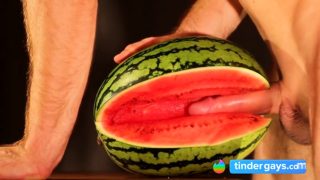 water melon cum - fucking a melon and cumming