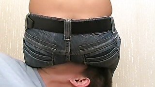 Russian teen 18+ jeanssitting