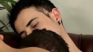 Twink stud kiss and ass fucks his boyfriend on the sofa