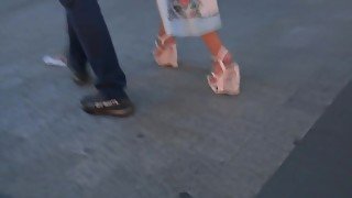 Voyeur Camera Captures Glamorous Lady With Funky Shoes In Public