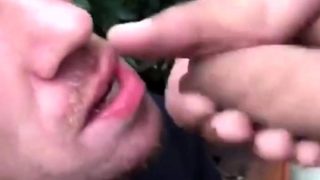 Cum in mouth - outside