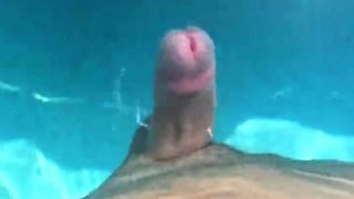 Hands free cumshot swimming pool