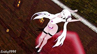 Thicc Miku Dance Hentai Vocaloid Nude Bass Knight Song MMD 3D White Hair Color Edit Smixix