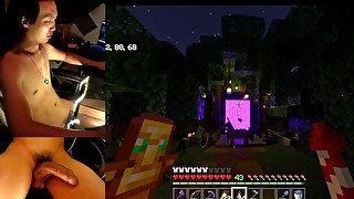 Playing Minecraft Naked Ep.15 Building a dreamy nether tunnel and river passage