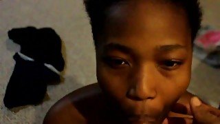 Submissive Ebony Teen POV Blowjob & Swallows 2 loads