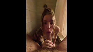 Sexy milf shower blowjob