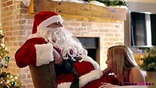 Silvia Saige hot threesome sex with horny Santa