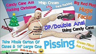 Sam Zee Candy Cane Stuffed DP/DAP Fist Facial Piss Drinking Rosebud