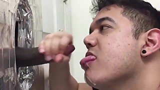 Hung Uncut Dark Guy Cums At The Gloryhole