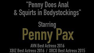 Redhead Penny Pax Butt Fucked & Squirts in Body Stocking!