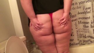 cute bbw teen strip tease - playing with big ass and big tits 