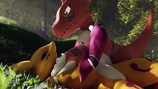 Renamon And Guilmon They Play Tag And Then Get A Prize