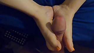 BBW Footjob Orange Toenails