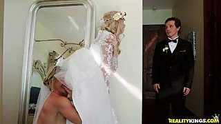 Big wedding day turns to hard threesome for Lexi Lore and her friends