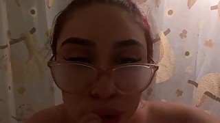 Vanela gagging and choking on a dildo