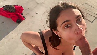 Face fucking busty teen in Malibu