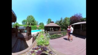 3-Way Porn - VR Group Orgy by the Pool in Public 360