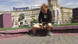 Street pissing fun