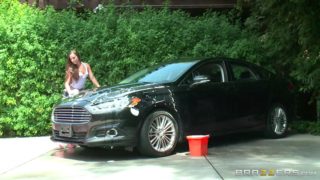 Amirah adara in heels, tight shorts and a-shirt washing her exs car