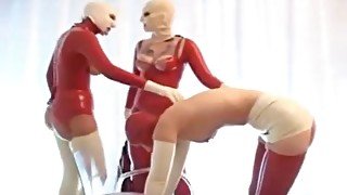 Latex lesbian threesome