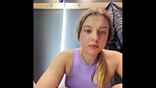 Extreme masturbating. Hot amateur cum in the changing room