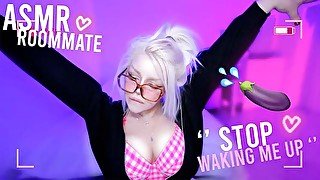 ASMR ROOMMATE '' I'm  🥱 I don't want to do THAT 🍆💦 !! ''