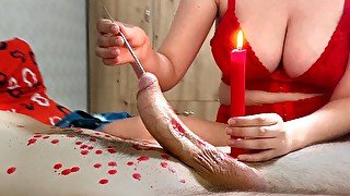 Femdom urethral sounding cock torture vs cumshot