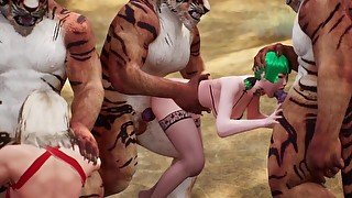 Two Girls Lost in Jungle and got Fucked by Big Cock Furry Tigers Yiff PoV Hentai