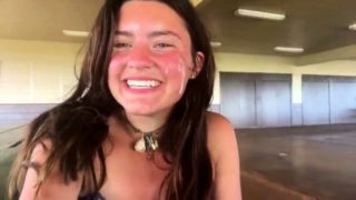 Adorable brunette teen reveals her cocksucking skills in POV