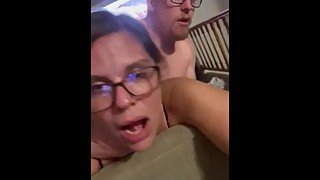 POV Doggystyle choking cream pie