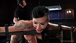 Tattooed Masochist In Grueling Bondage, Tormented and Orgasm Overload!!