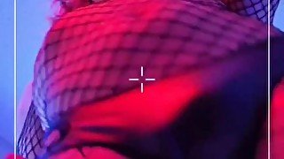 Rave femboy fucks himself after dancing with a toy stuck up in his guts :D