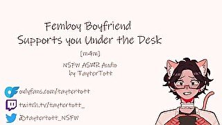 Femboy Boyfriend Supports you Under the Desk  [m4m] [hentai audio] Erotic Audio PREVIEW