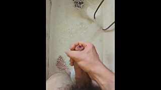 Pissing a little with boner then a fast cum after