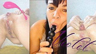 Squirting, Farting, ATM and pushing Anal Beads out of my Pretty Tight Anal