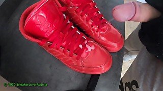 Cumshot on Red Adidas Hardcourt