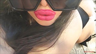 FACE REVEAL (ASMR) Tanning Face Poolside // Hot bikini