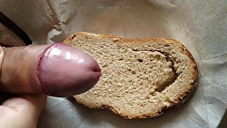 Hot cum on food bread handjob alone starbucks restaurant