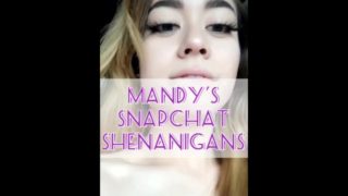 Mandy's Snapchat shenanigans.  Tits n pussy play