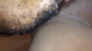 Naked  pussy licking cream all over his face