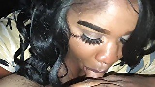 Ebony Stepmom Swallows Daddy’s Nut